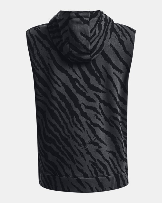 Men's Project Rock Rival Fleece Sleeveless Printed Full-Zip, Black, pdpMainDesktop image number 5